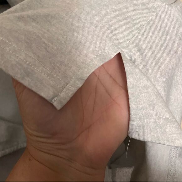 Rae Dunn Good Vibes Gray Short Sleeve Shirt and Shorts Pajama Set Size Large - Picture 10 of 13